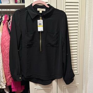 MK NEW W TAG BLACK LONG SLEEVE BLOUSE SIZE M